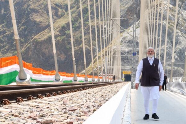 The Anji Khad Bridge- India’s first cable-stayed railway bridge PM Modi inaugurated The Anji Khad bridge in Jammu & Kashmir