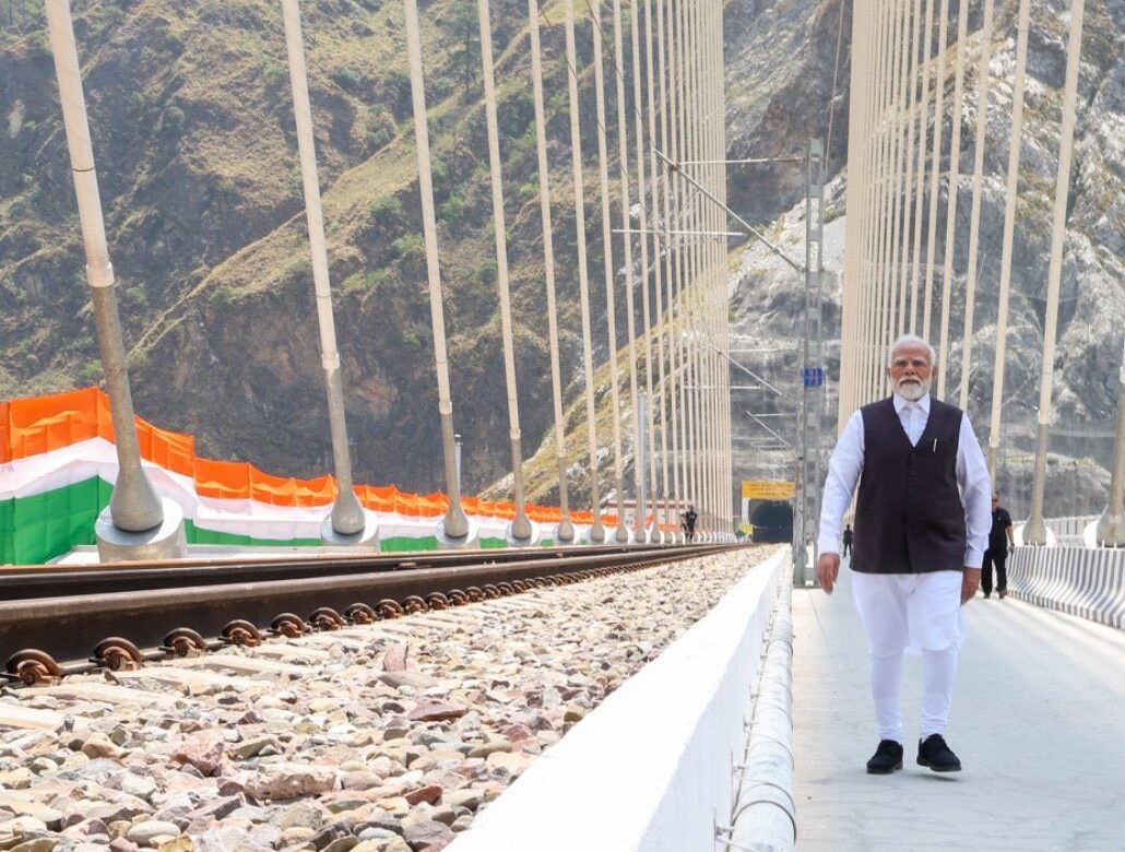 PM Modi inaugurated The Anji Khad bridge in Jammu & Kashmir