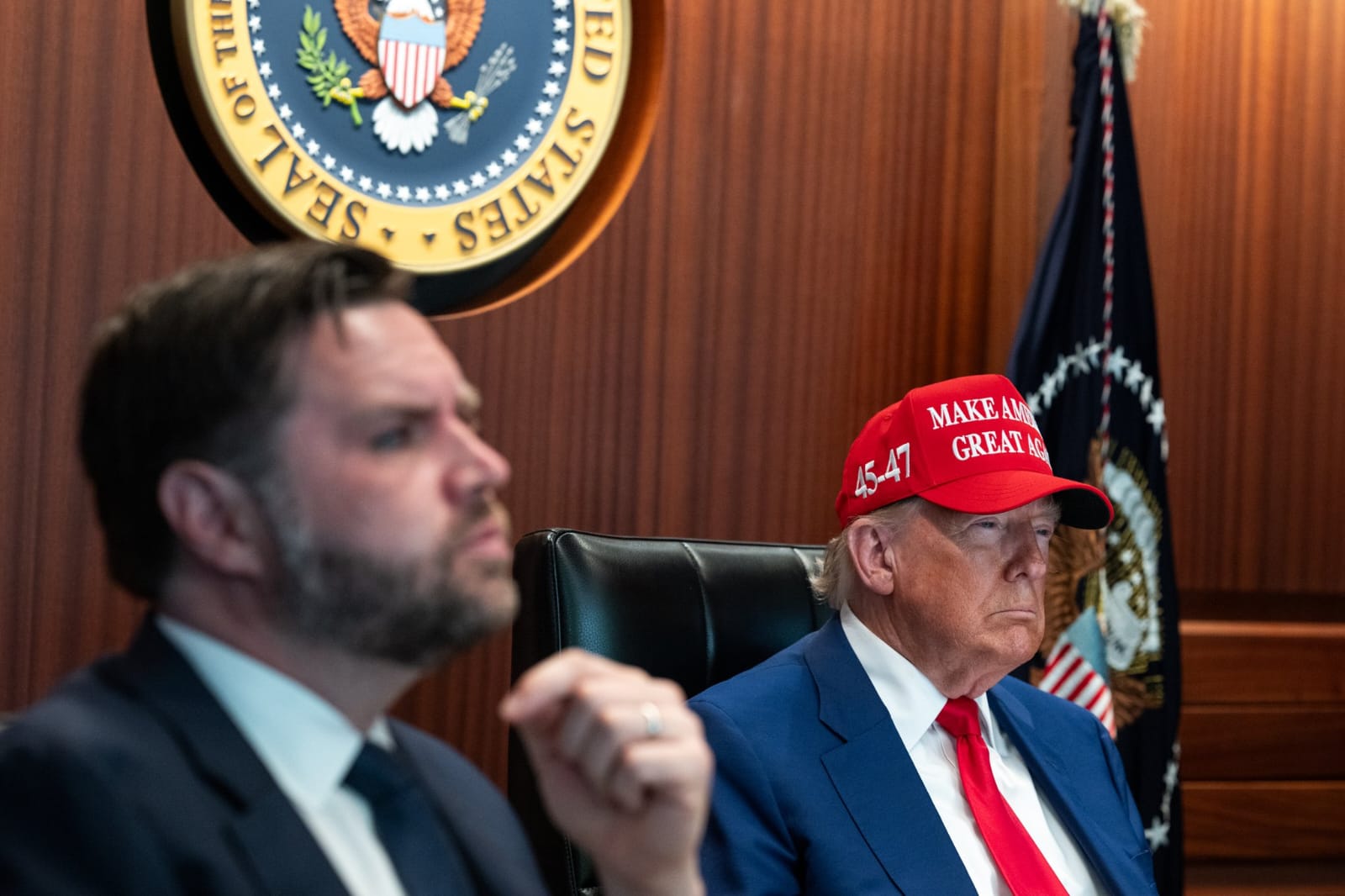 President Trump in situation room of white house while the strikes on Iran was carried out